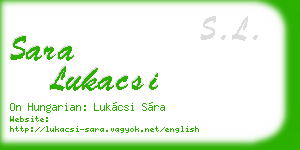 sara lukacsi business card