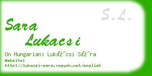 sara lukacsi business card